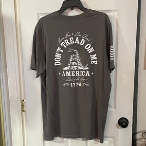Bella Canvas Nine Line Gray 'Don't Tread On Me' Men's T-Shirt. Size 2XL